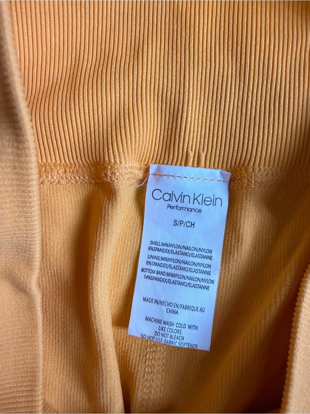 Calvin Klein Women's leggings. Orange color,Sz.S - Picture 3 of 4